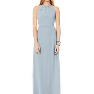 Dessy 8151.....Full Length, Halter, Open Back Dress....Mist....Size 4...NWT